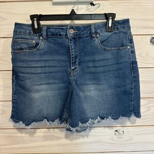 Earl Jeans Blue Distressed Jean Shorts